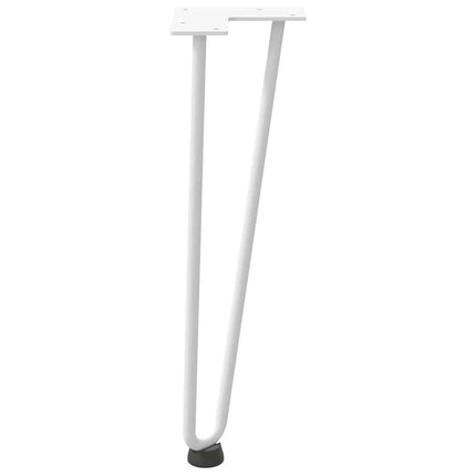 Hårnålsben för soffbord 4 st vita 42 cm massivt stål