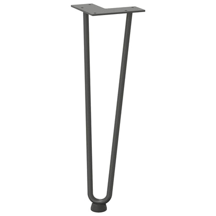 Hårnålsben för soffbord 4 st antracit 42 cm massivt stål