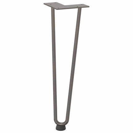 Hårnålsben för soffbord 4 st naturstål 42 cm massivt stål
