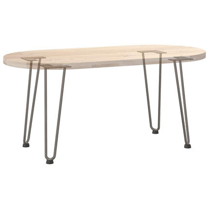 Hårnålsben för soffbord 4 st naturstål 42 cm massivt stål