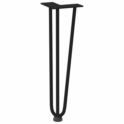 Hårnålsben för soffbord 4 st svarta 42 cm massivt stål