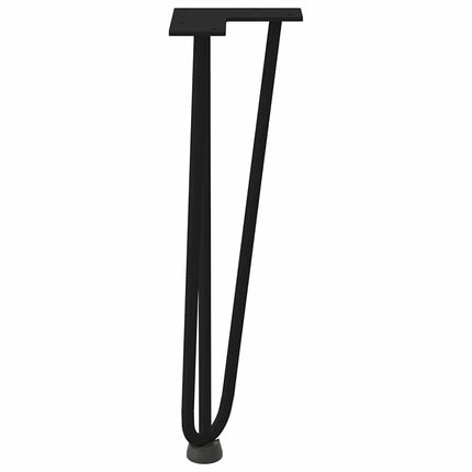 Hårnålsben för soffbord 4 st svarta 42 cm massivt stål