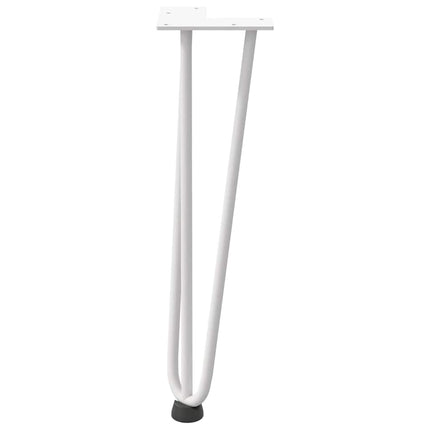 Hårnålsben för soffbord 4 st vita 42 cm massivt stål