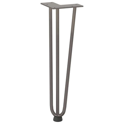 Hårnålsben för soffbord 4 st naturstål 42 cm massivt stål
