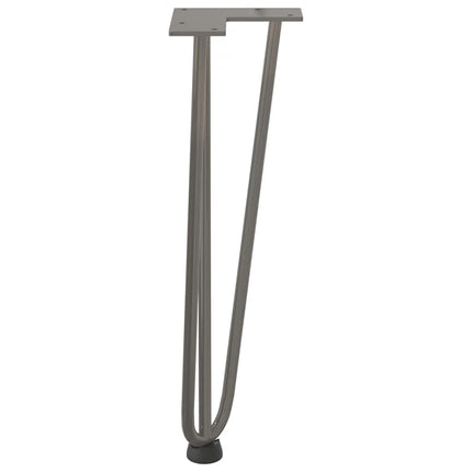 Hårnålsben för soffbord 4 st naturstål 42 cm massivt stål