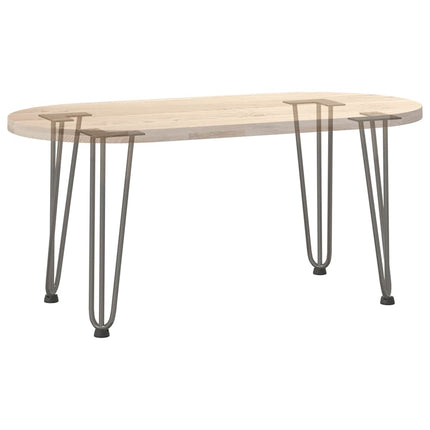 Hårnålsben för soffbord 4 st naturstål 42 cm massivt stål
