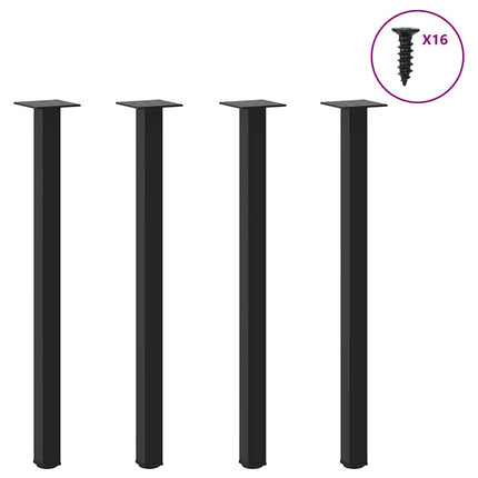 Konsolbordsben 4 st svarta 72-74 cm stål