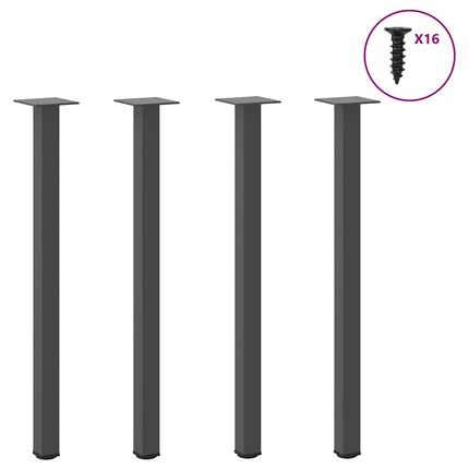 Konsolbordsben 4 st antracit 72-74 cm stål