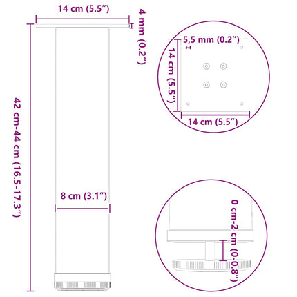 Soffbordsben 4 st antracit 42-44 cm stål