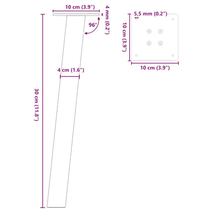 Soffbordsben 4 st antracit 30 cm stål