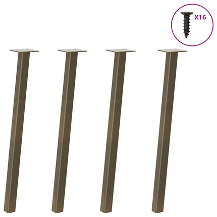 Konsolbordsben 4 st naturstål 72 cm stål
