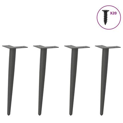 Soffbordsben koniska 4 st antracit 30-31 cm stål