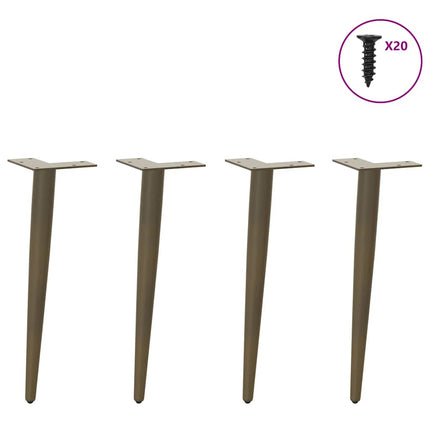 Soffbordsben koniska 4 st naturstål 30-31 cm stål