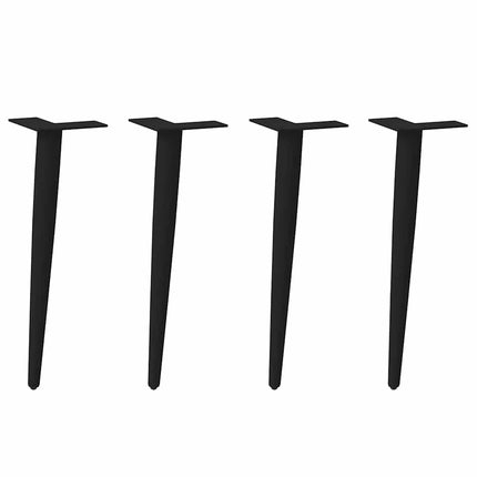 Soffbordsben koniska 4 st svarta 42-43 cm stål
