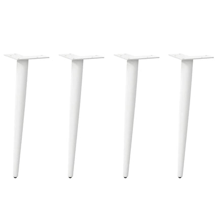 Soffbordsben koniska 4 st vita 42-43 cm stål