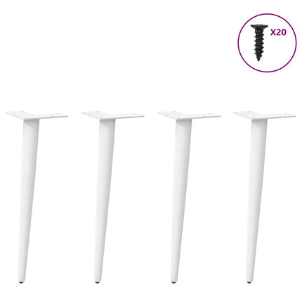 Soffbordsben koniska 4 st vita 42-43 cm stål