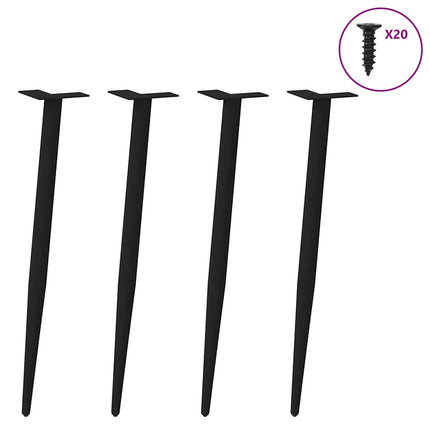 Konsolbordsben koniska 4 st svarta 72-73 cm stål