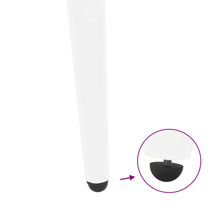 Konsolbordsben koniska 4 st vita 72-73 cm stål