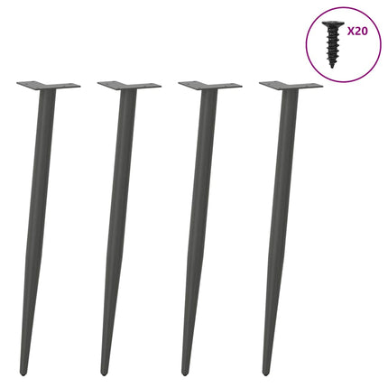Konsolbordsben konisk form 4 st antracit 72-73 cm stål