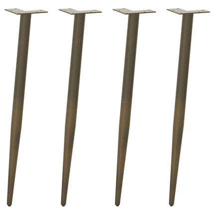 Konsolbordsben koniska 4 st naturstål 72-73 cm stål