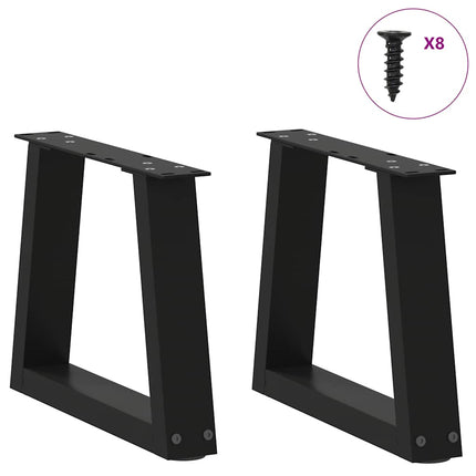 Soffbordsben V-formade 2 st svarta 30x(30-31,3) cm stål