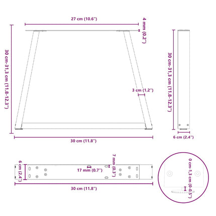 Soffbordsben V-formade 2 st antracit 30x(30-31,3) cm stål
