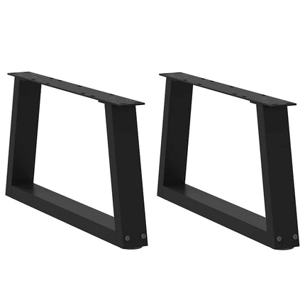 Soffbordsben V-formade 2 st svarta 50x(30-31,3) cm stål