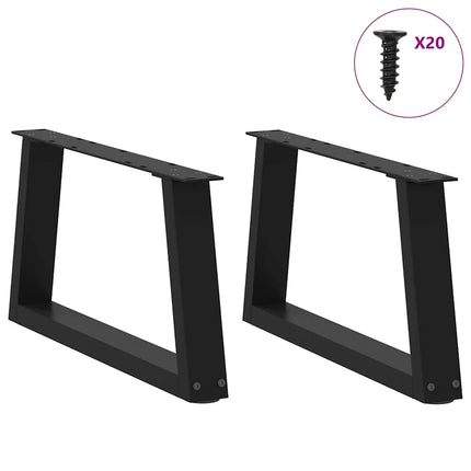 Soffbordsben V-formade 2 st svarta 50x(30-31,3) cm stål