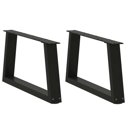 Soffbordsben V-formade 2 st svarta 70x(30-31,3) cm stål
