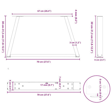 Soffbordsben V-formade 2 st antracit 70x(30-31,3) cm stål