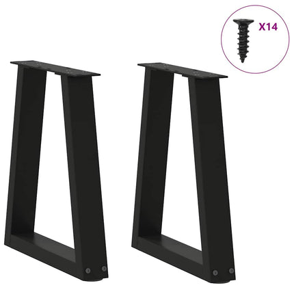 Soffbordsben V-formade 2 st svarta 38x(42-43,3) cm stål