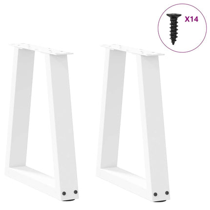 Soffbordsben V-formade 2 st vita 38x(42-43,3) cm stål