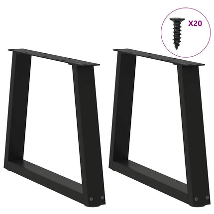 Soffbordsben V-formade 2 st svarta 50x(42-43,3) cm stål