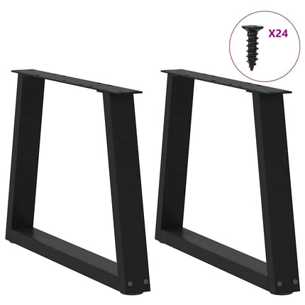 Soffbordsben V-formade 2 st svarta 60x(42-43,3) cm stål