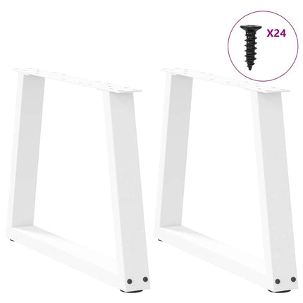 Soffbordsben V-formade 2 st vita 70x(42-43,3) cm stål