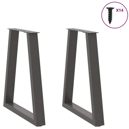 Matbordsben V-formade 2 st antracit 50x(72-73,3) cm stål