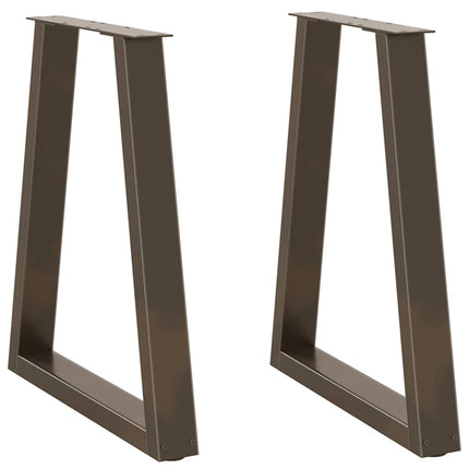 Matbordsben V-formade 2 st naturstål 50x(72-73,3) cm stål