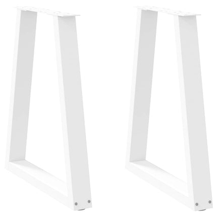 Matbordsben V-formade 2 st vita 60x(72-73,3) cm stål