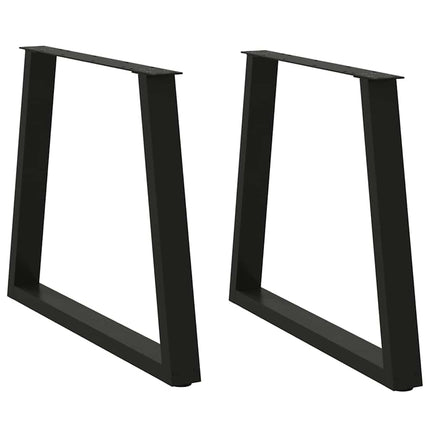 Matbordsben V-formade 2 st svarta 70x(72-73,3) cm stål