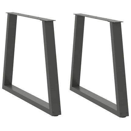 Matbordsben V-formade 2 st antracit 70x(72-73,3) cm stål