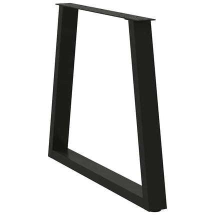 Matbordsben V-formade 2 st svarta 80x(72-73,3) cm stål