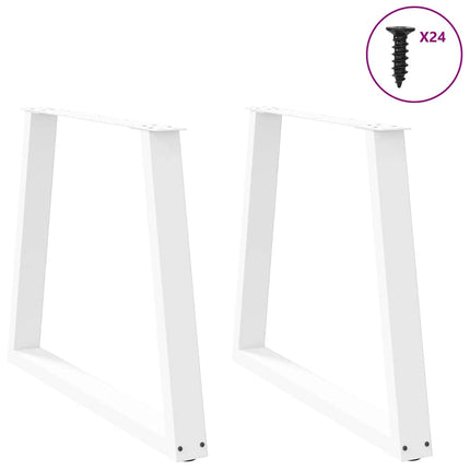 Matbordsben V-formade 2 st vita 80x(72-73,3) cm stål