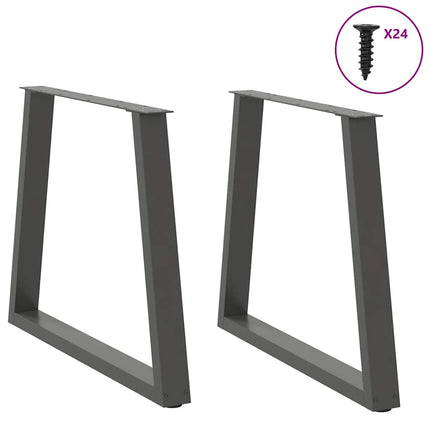 Matbordsben V-formade 2 st antracit 80x(72-73,3) cm stål