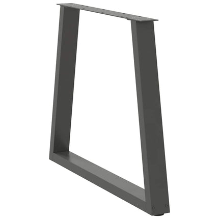 Matbordsben V-formade 2 st antracit 80x(72-73,3) cm stål