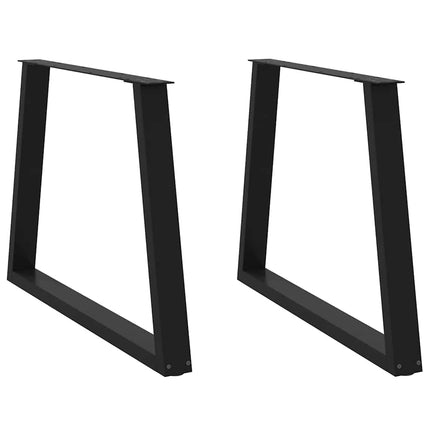 Matbordsben V-formade 2 st svarta 90x(72-73,3) cm stål