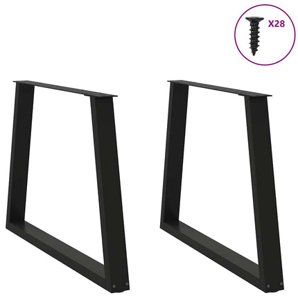 Matbordsben V-formade 2 st svarta 90x(72-73,3) cm stål