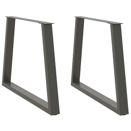 Matbordsben V-formade 2 st antracit 90x(72-73,3) cm stål