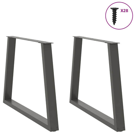 Matbordsben V-formade 2 st antracit 90x(72-73,3) cm stål