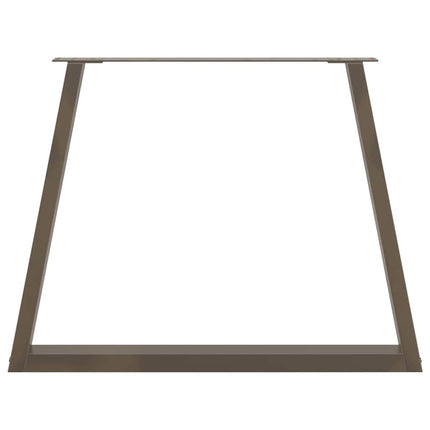 Matbordsben V-formade 2 st naturstål 90x(72-73,3) cm stål