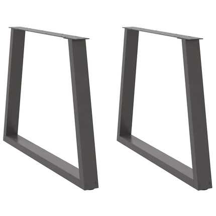 Matbordsben V-formade 2 st antracit 100x(72-73,3) cm stål